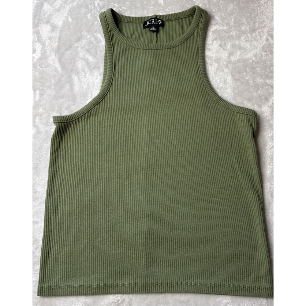 J. Crew Re-imagined By J. Crew Sage‎ Green Racerback Ribbed Tank Top. Size M
